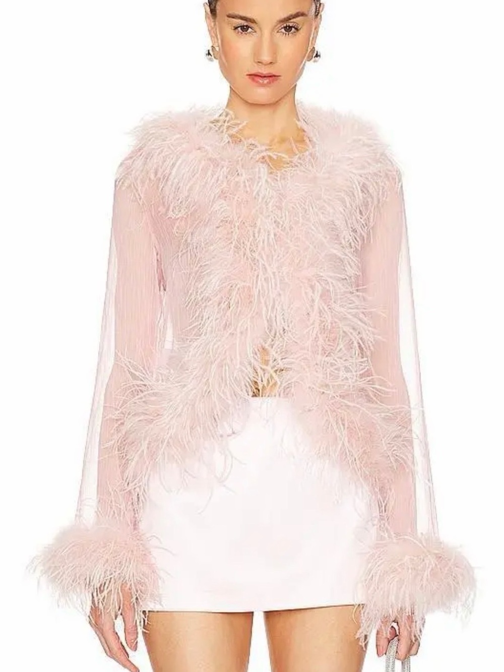 Bubish Gigi Feather Blouse in Pink